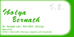 ibolya bernath business card