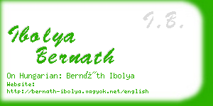 ibolya bernath business card